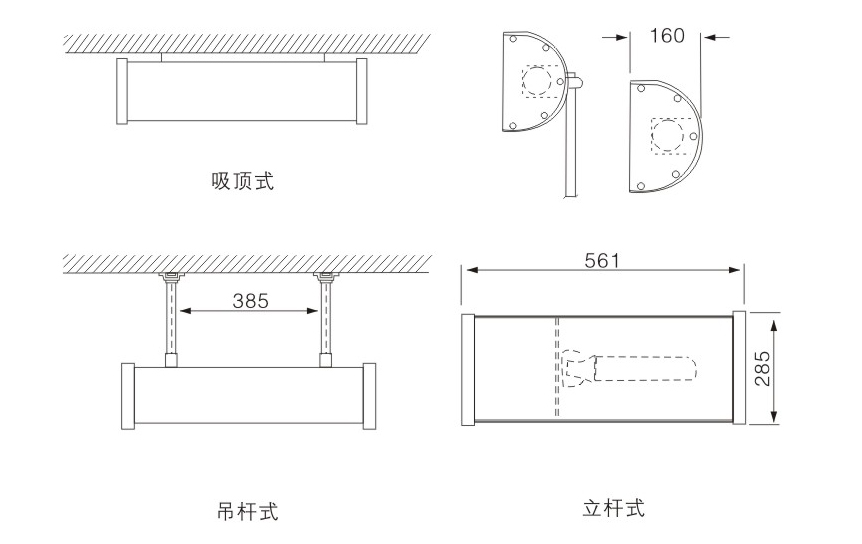 NFE9180 防眩應急泛光燈產品尺寸 